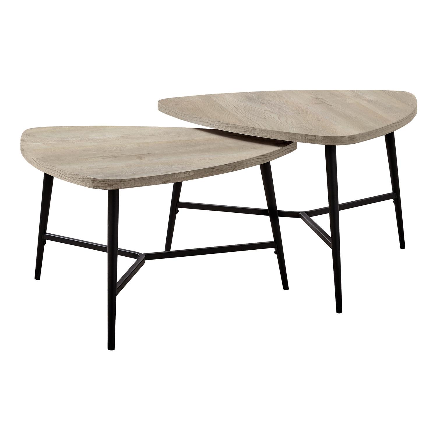 Tables basses gigognes, taupe 2 pièces