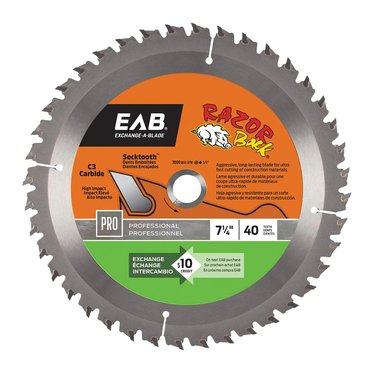 Razorback 7 1/4"X40T Saw Blade