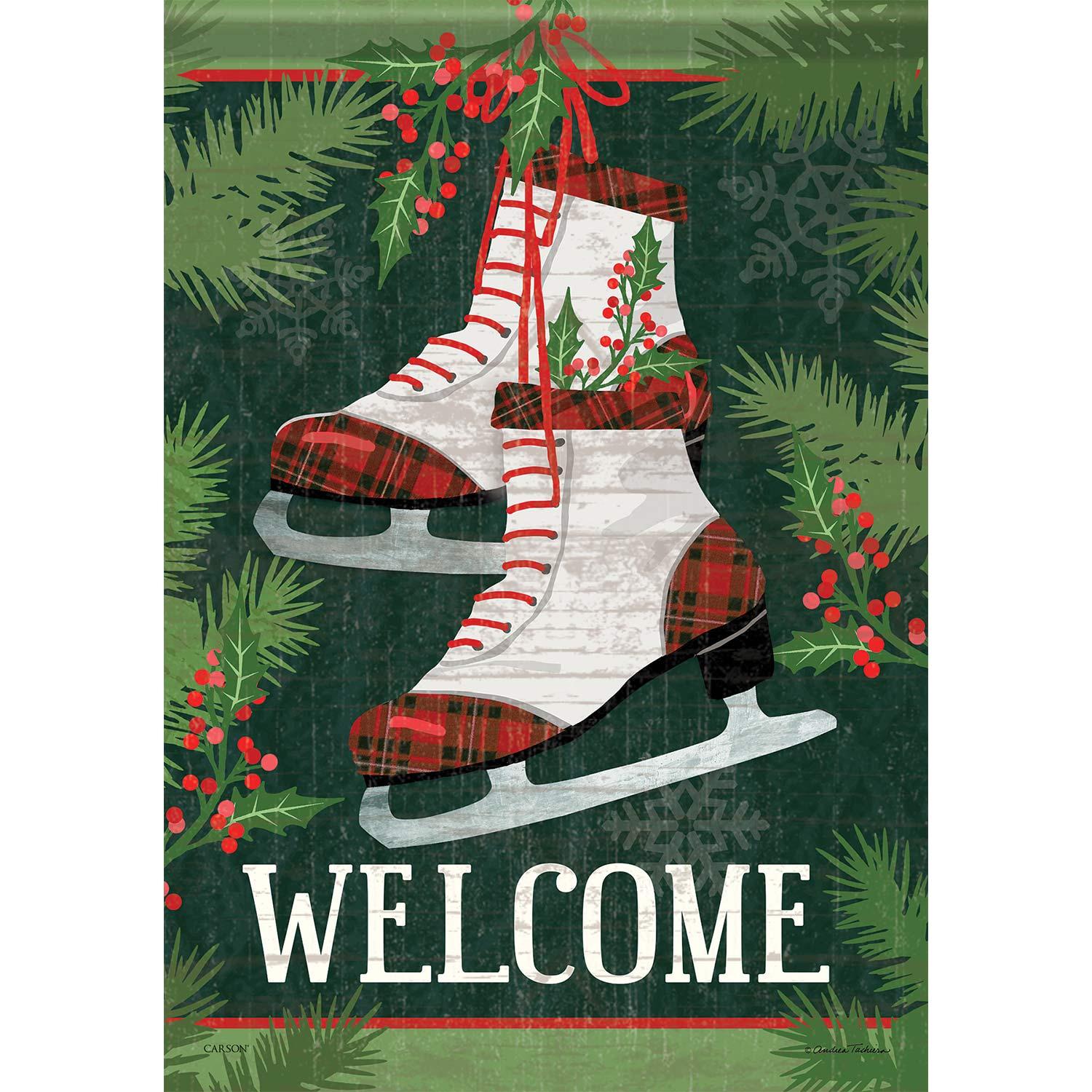 Winter Large Flag Holiday Skates
