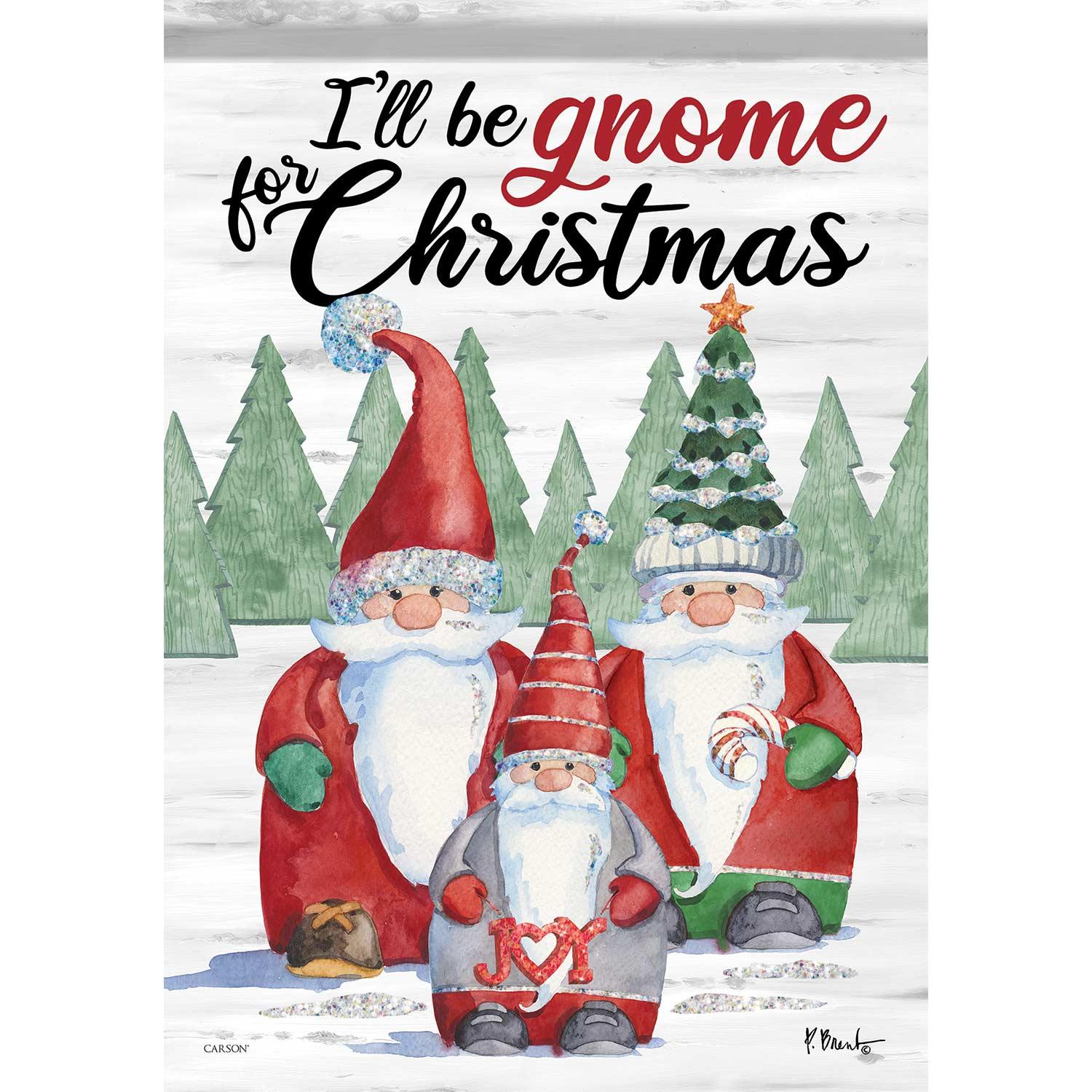 Winter Large Flag Gnome for Christmas