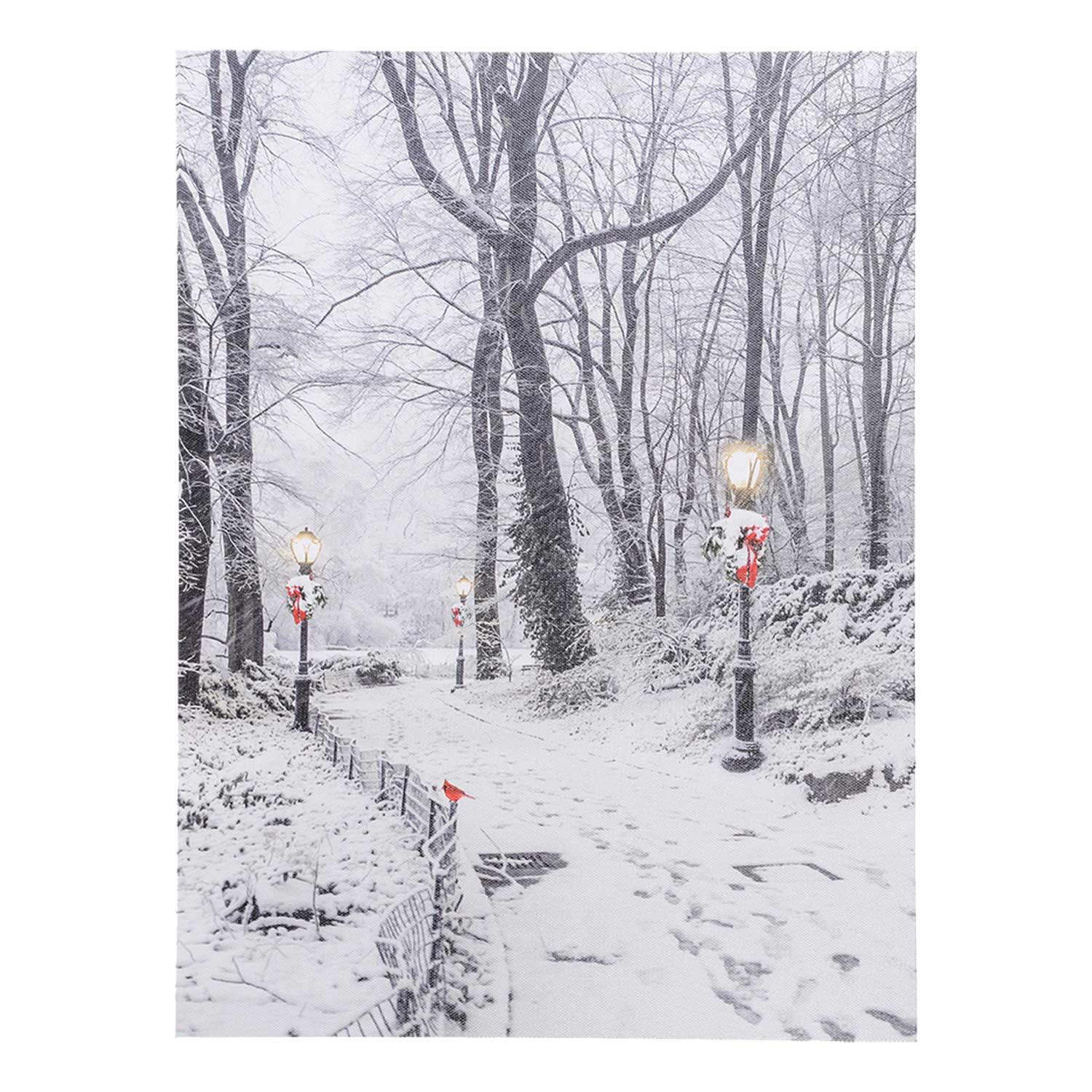 Toile DEL Chemin d'hiver 12 x 16 po