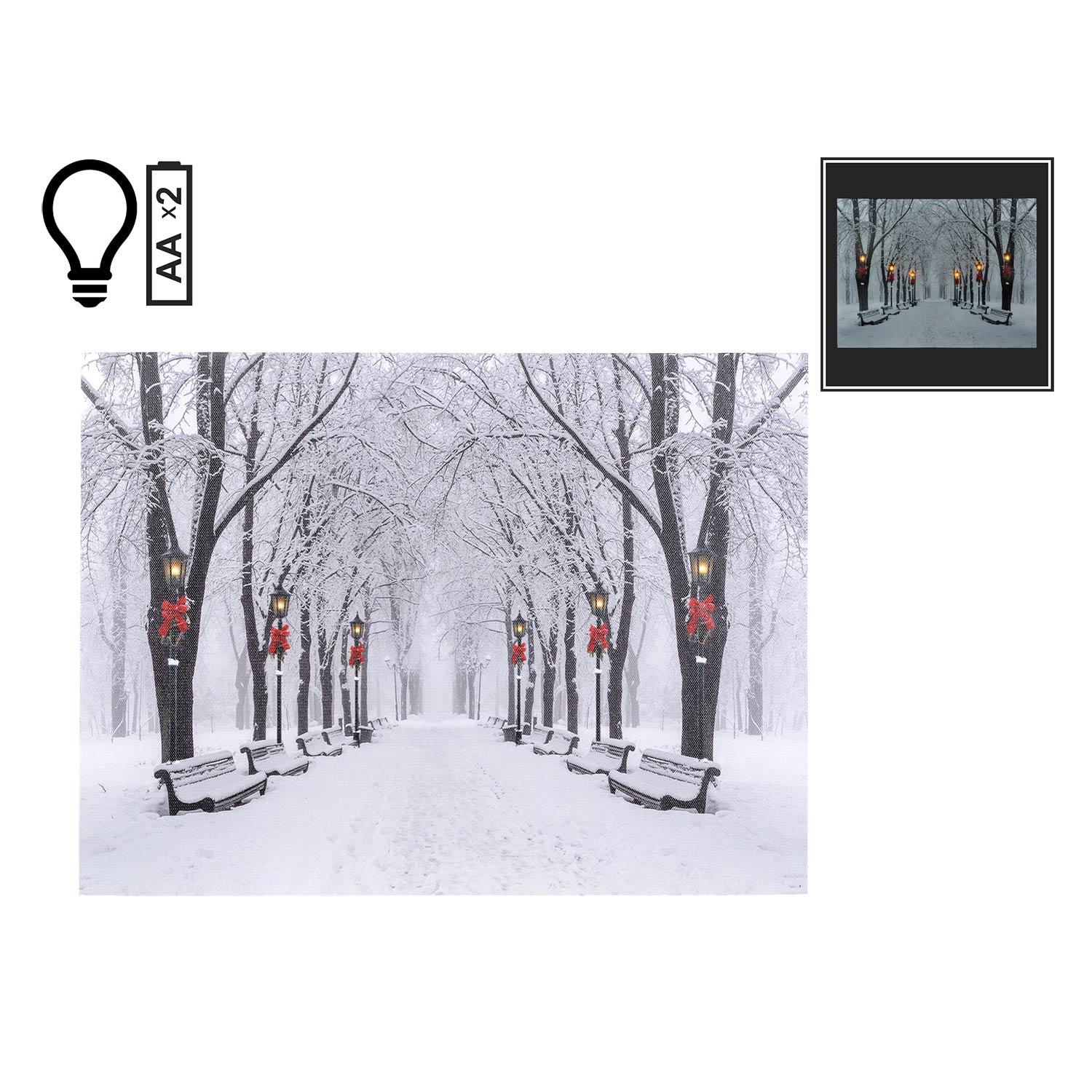 Toile DEL Scène hivernale 16 x 12 po