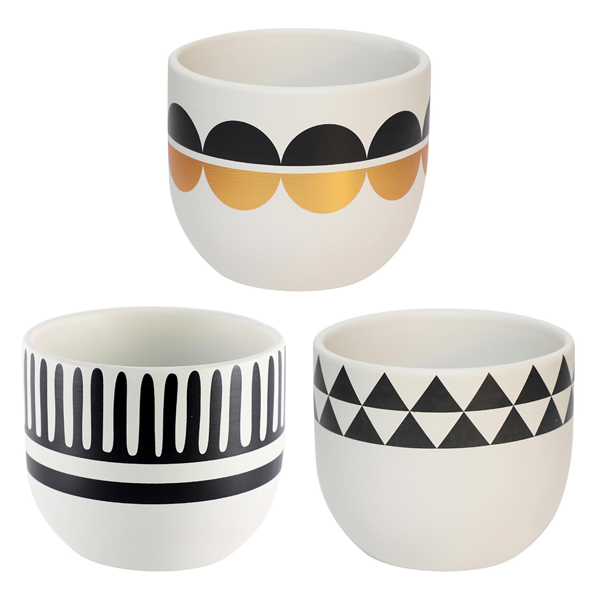 Pot à motif moderne 4,5 po, 4 assortis