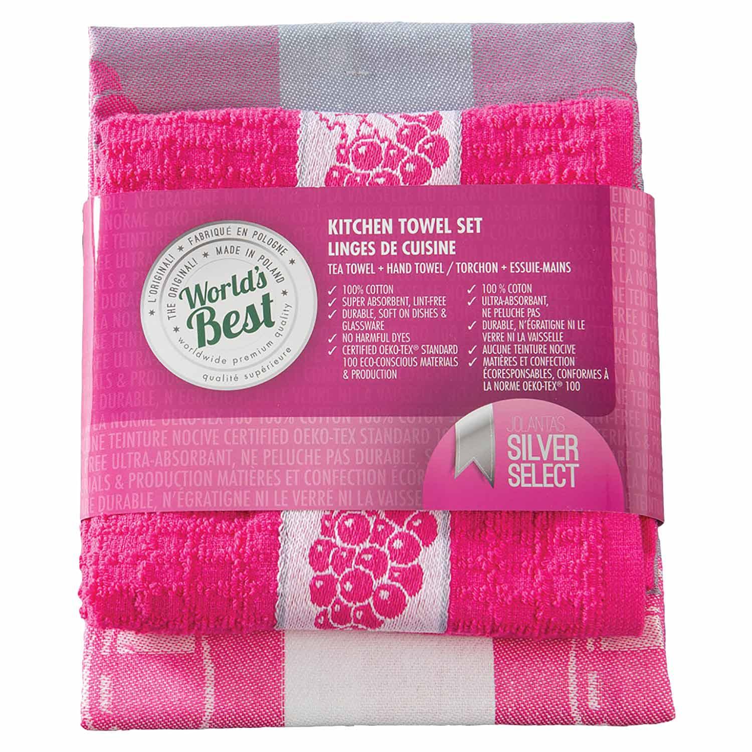 Kitchen Towels Wine Fuchsia Set