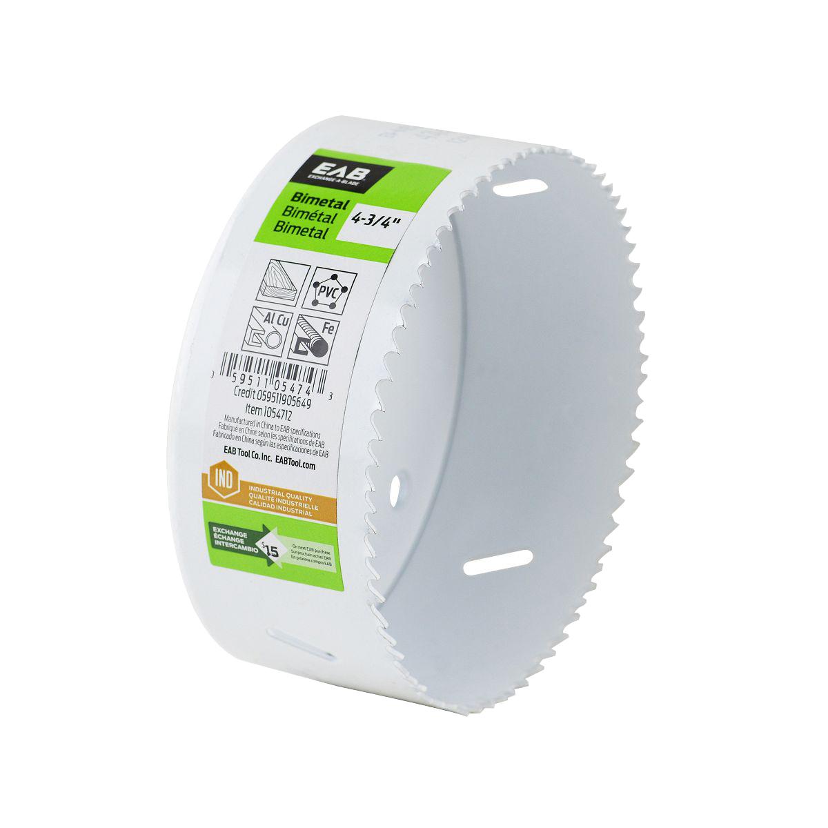 4-3/4" M3 Bimetal Industrial Hole Saw - Exchangeable