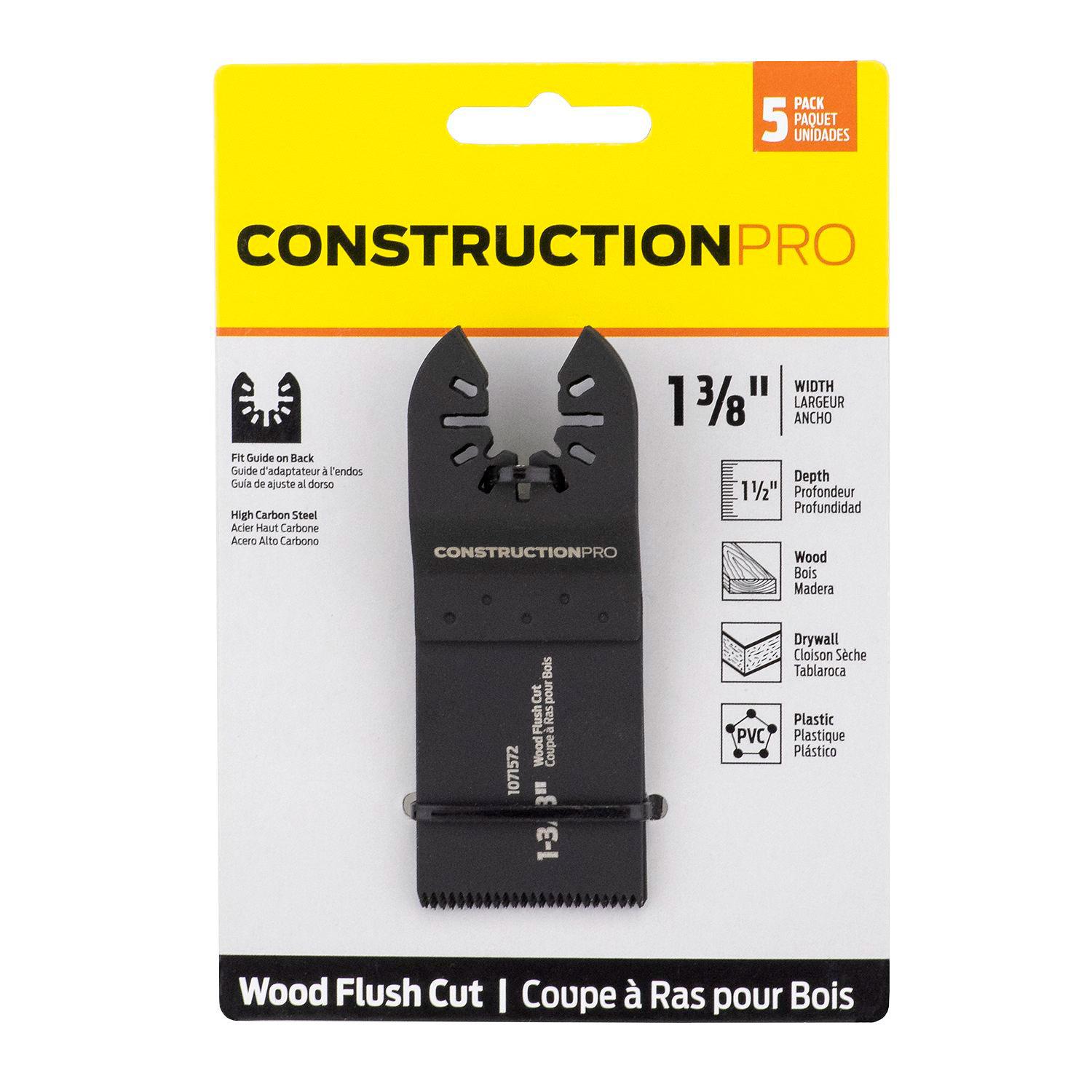 1-3/8" HCS Construction Pro Flush Cut (Wood) 5pk Oscillating