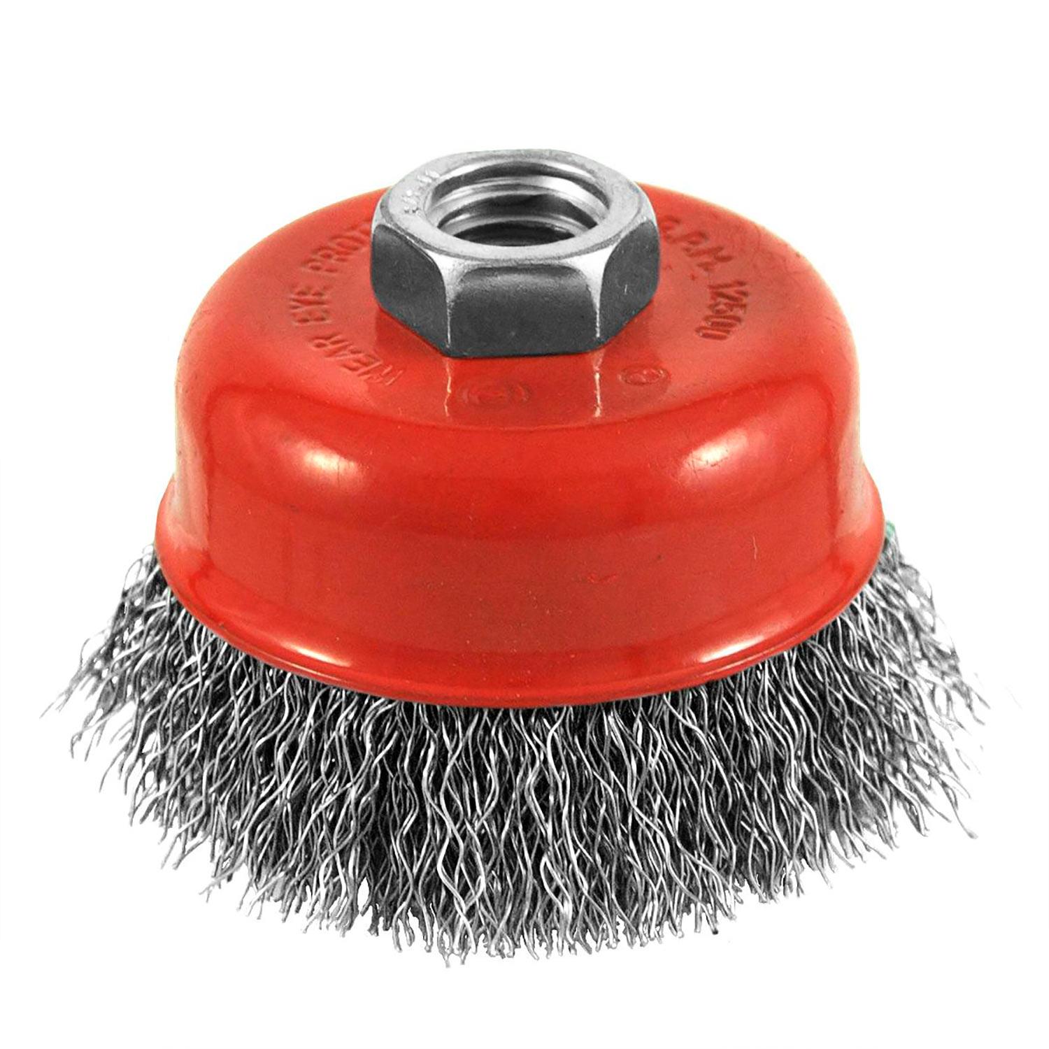 3" x 5/8"-11mm Carbon Steel Crimped Wire Cup - Recyclable