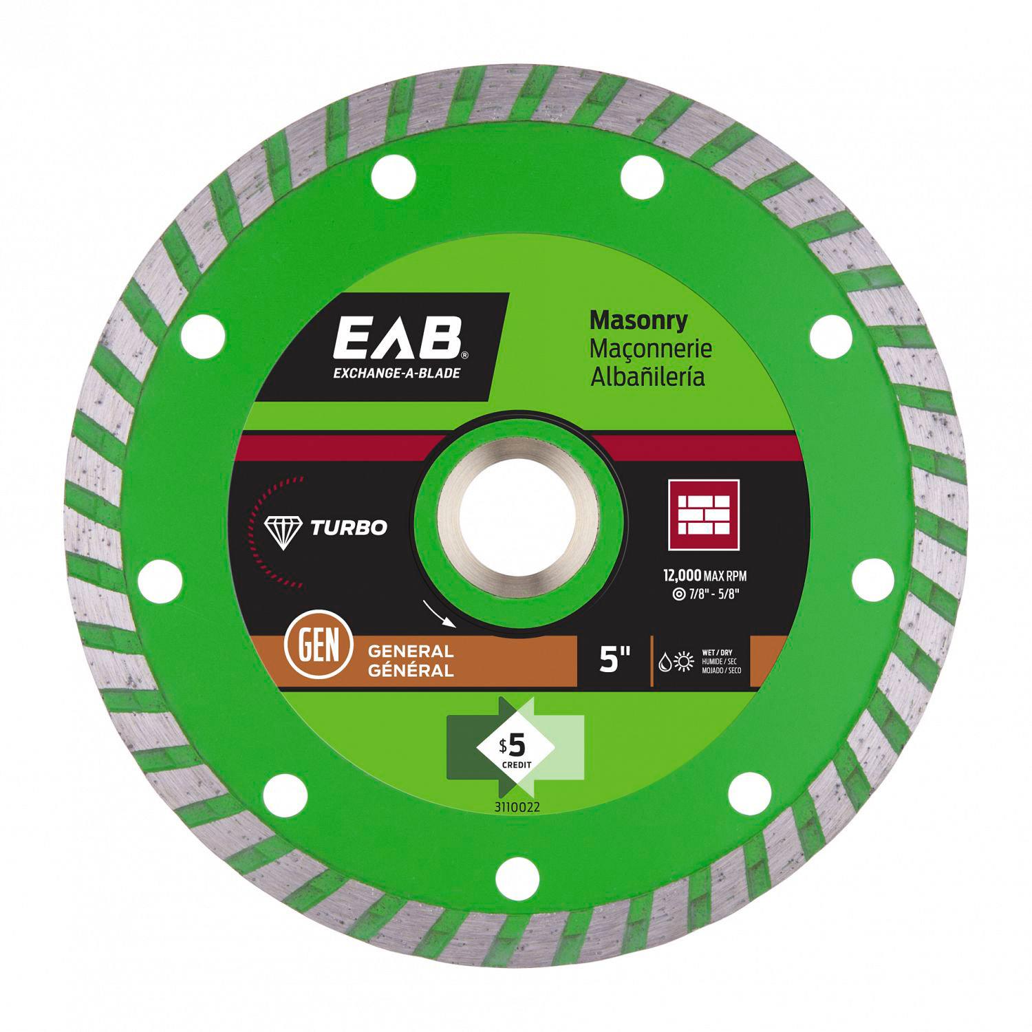 5" Turbo Green Diamond Blade - Exchangeable