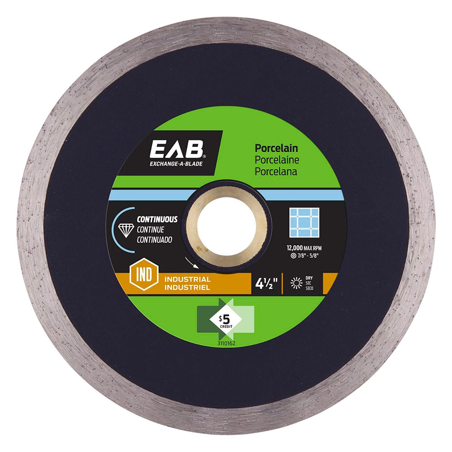 4-1/2" Continuous Porcelain Black Industrial Diamond Blade -