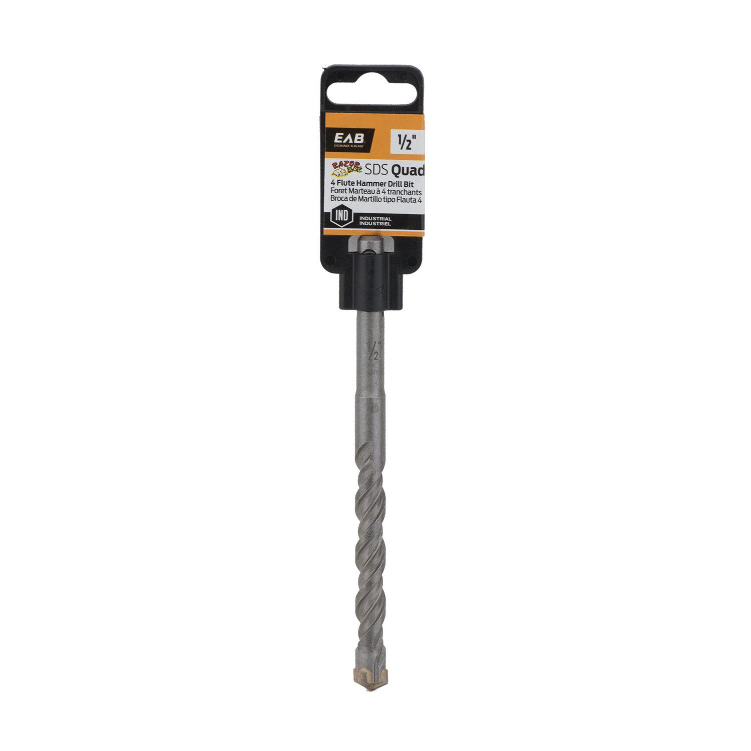 1/2 x 6" SDS Quad RazorBack Industrial Drill Bit - Exchangee