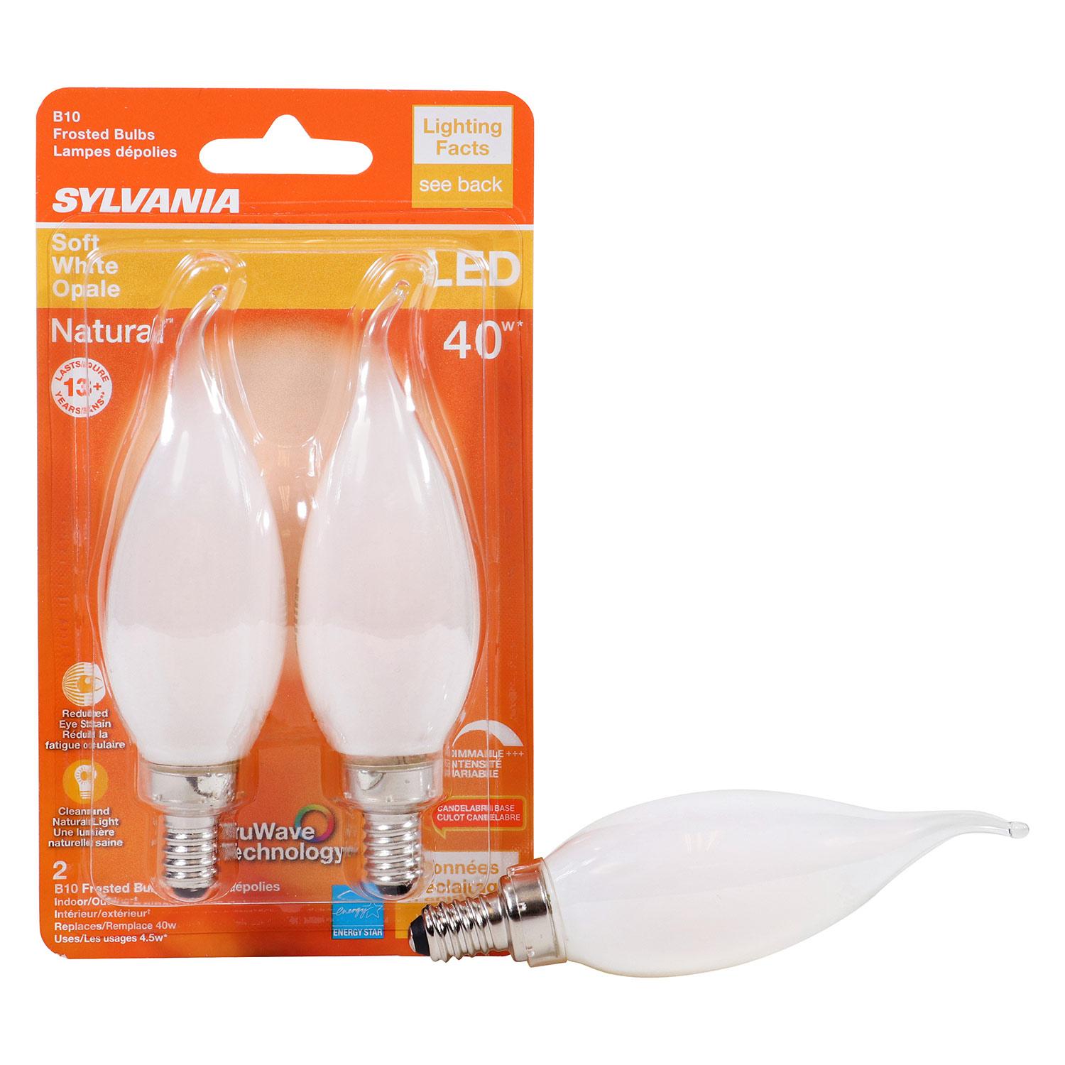 B10 4.5W Small Base 2700K TruWave Frosted LED Bulb-2/Pack