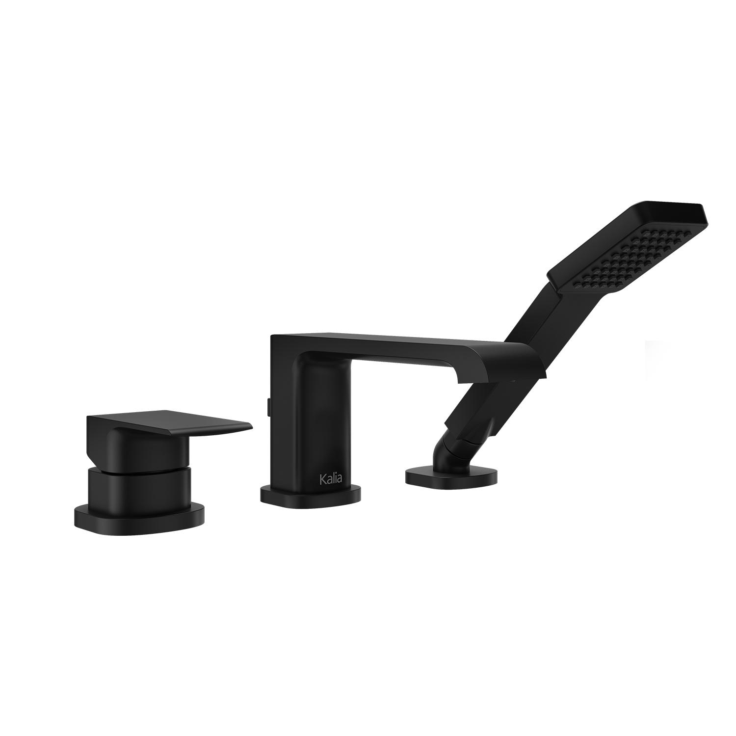 Sobrio Deckmount Tub Filler With Handshower-Black
