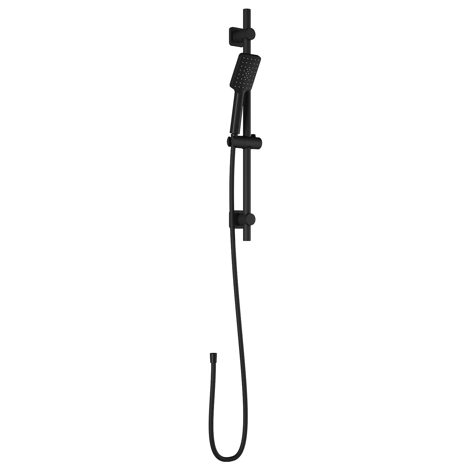 Sobrio Square Handshower With Wallbar and 60" Metal Hose-Bla