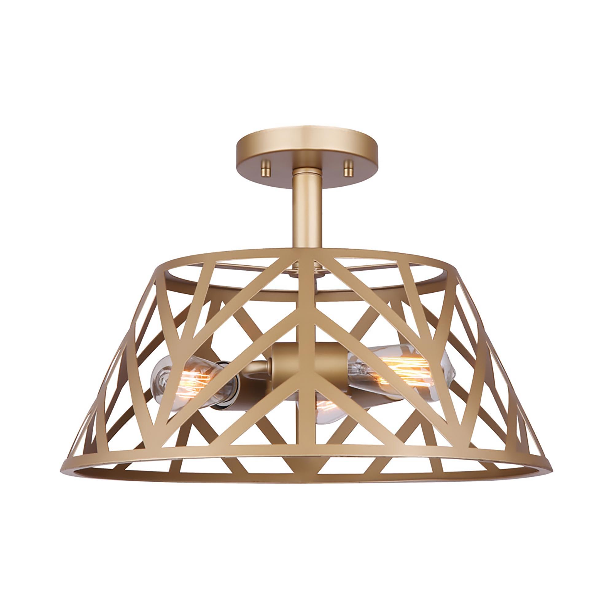 Maud 16" Gold Semi Flush Mount