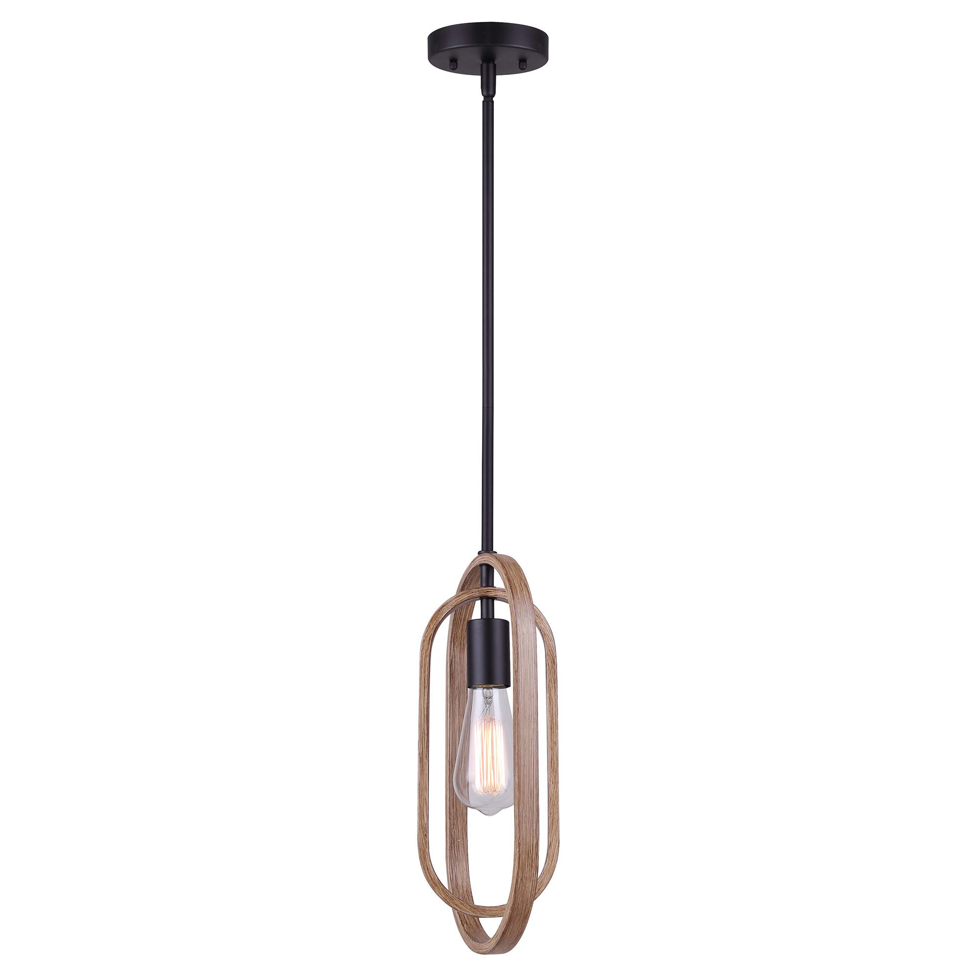 Luminaire suspendu à 1 lumière Dilan, brun brossé