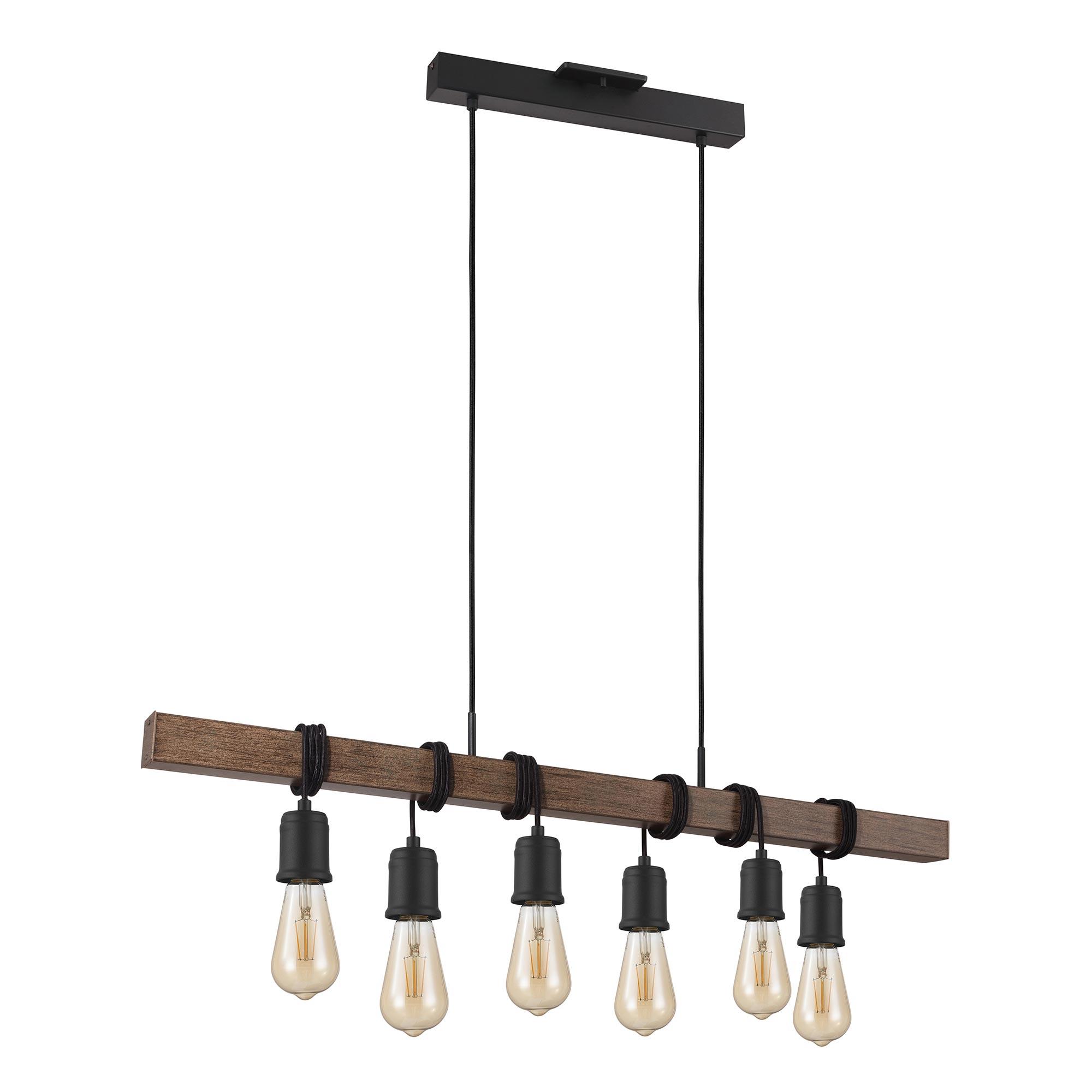 Luminaire suspendu à 6 lumières Violon, noir