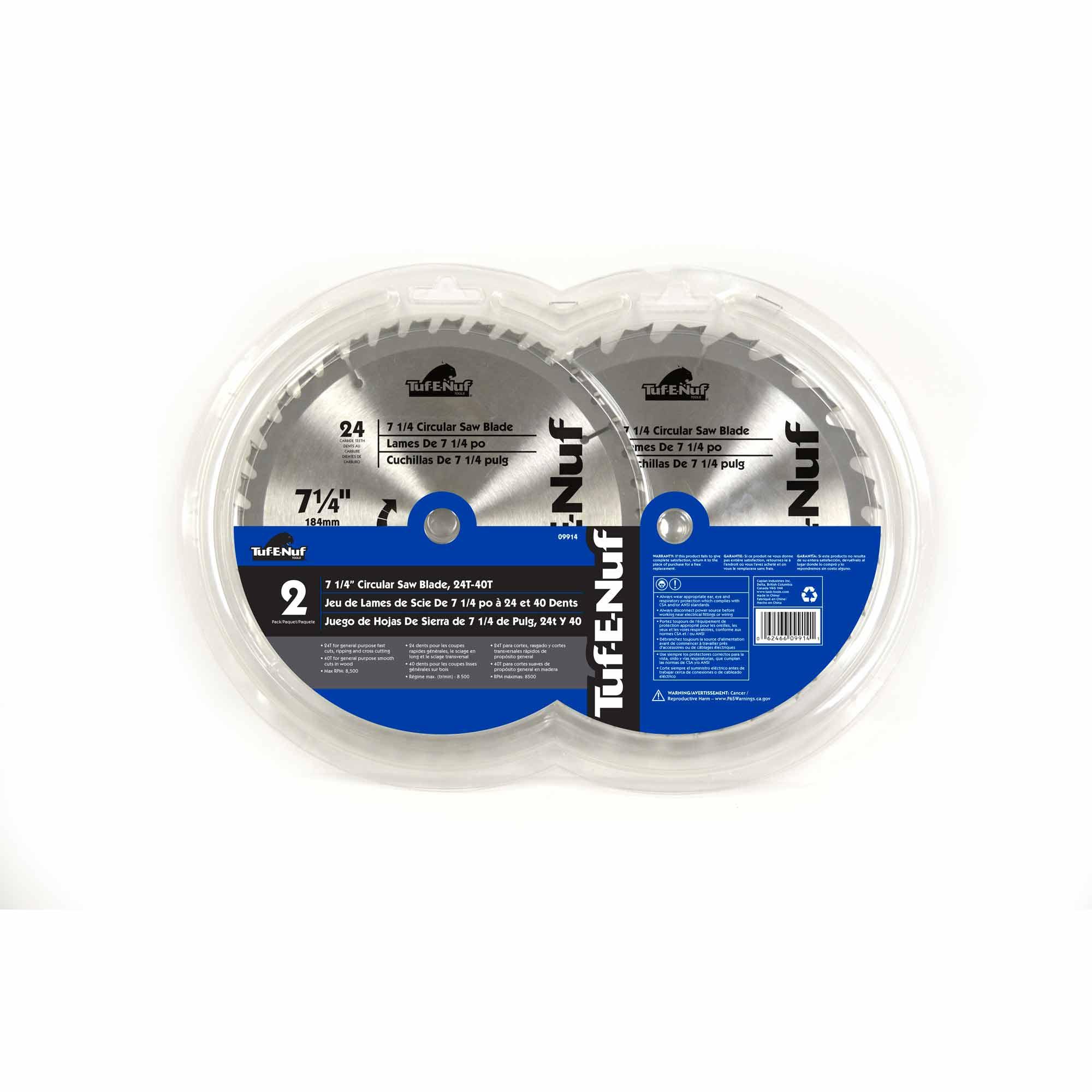 Ensemble de lames de scie circulaire de 7 1/4 po