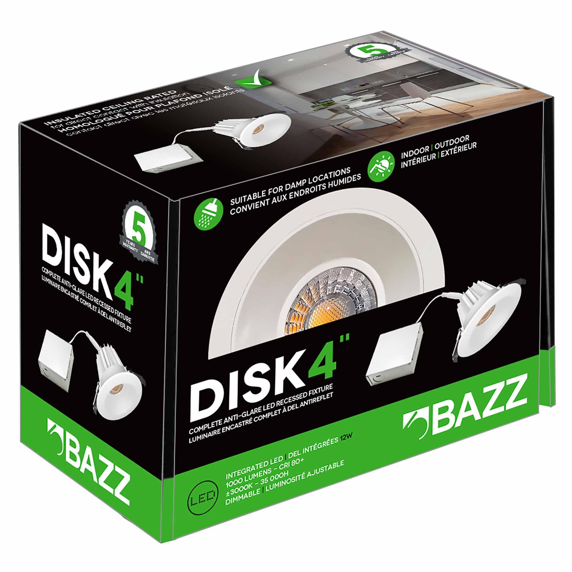 4" Cob Led Anti-Glare Recessed Downlight 3000K - Matte White