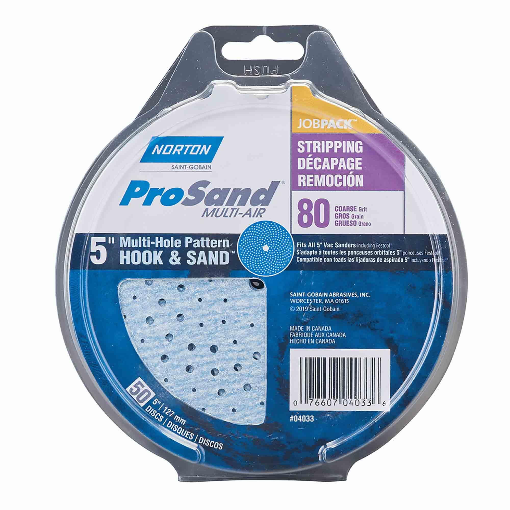 5" ProSand Multi-Air Cyclonic Hook And Sand Discs 80 Grit-50