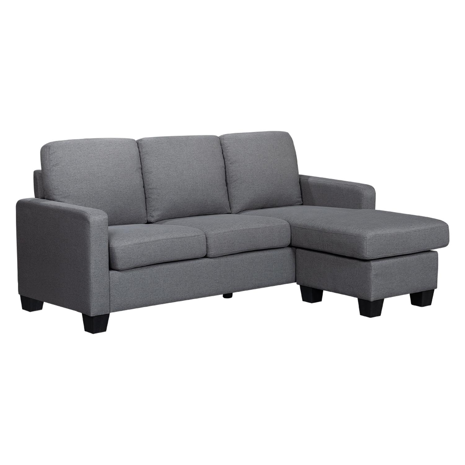 73” Grey Aiden Sofa with Lounger
