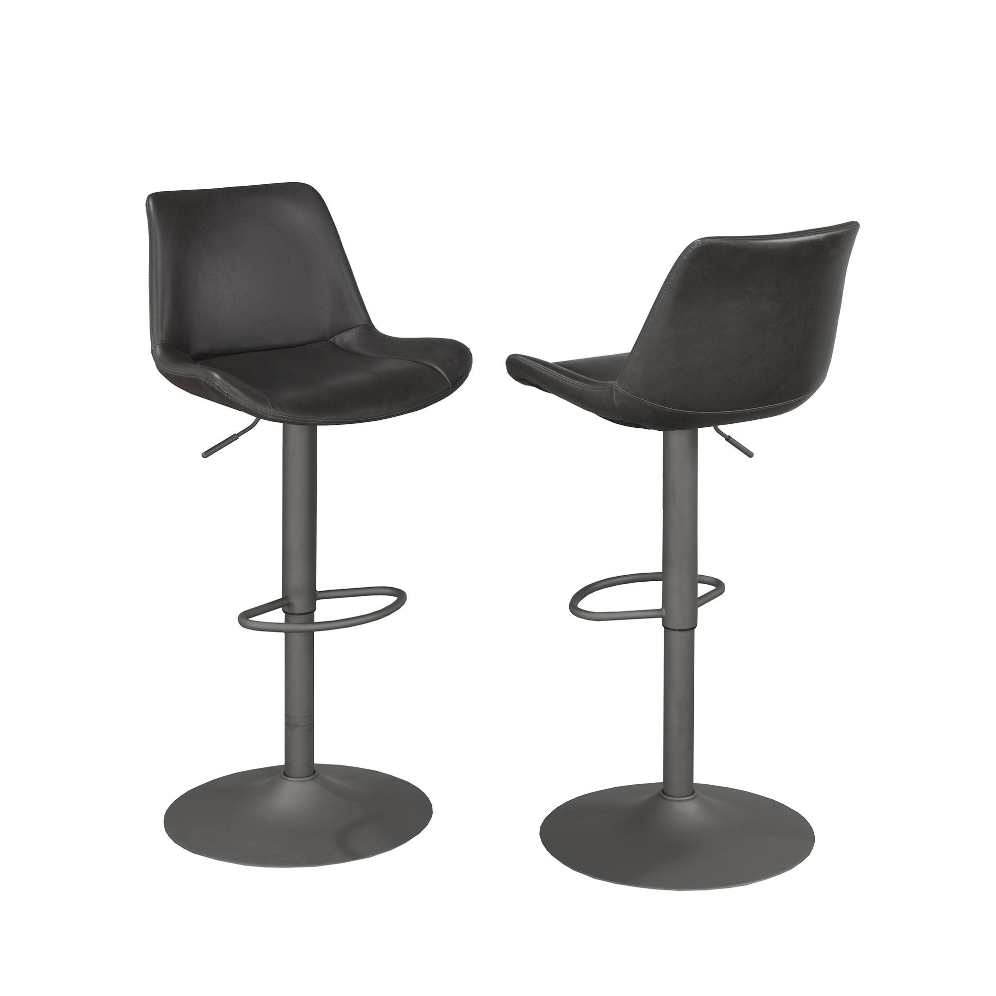 Faux Leather Bar Stools-2/Pack