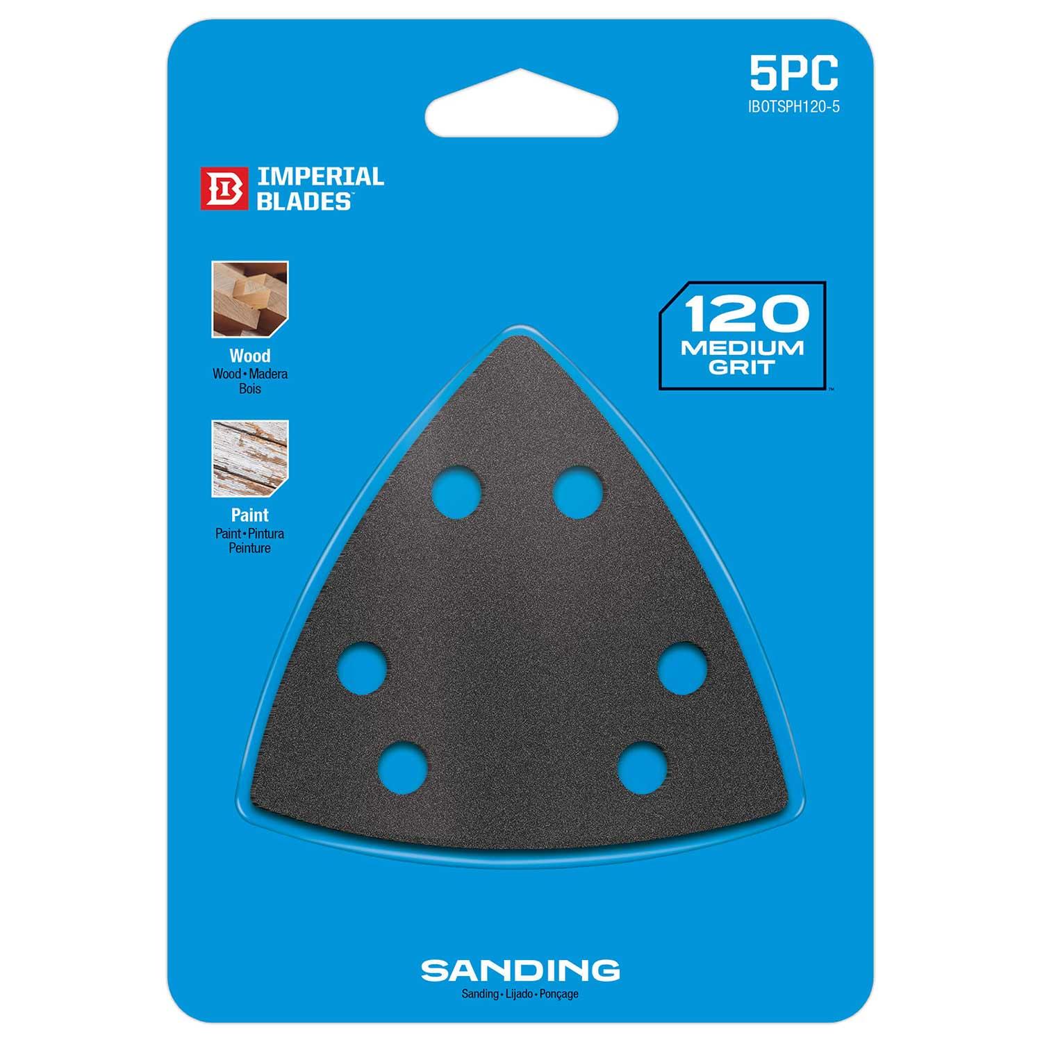 Multi-Tool Triangle Sandpaper 120 Coarse Grit 5 Piece