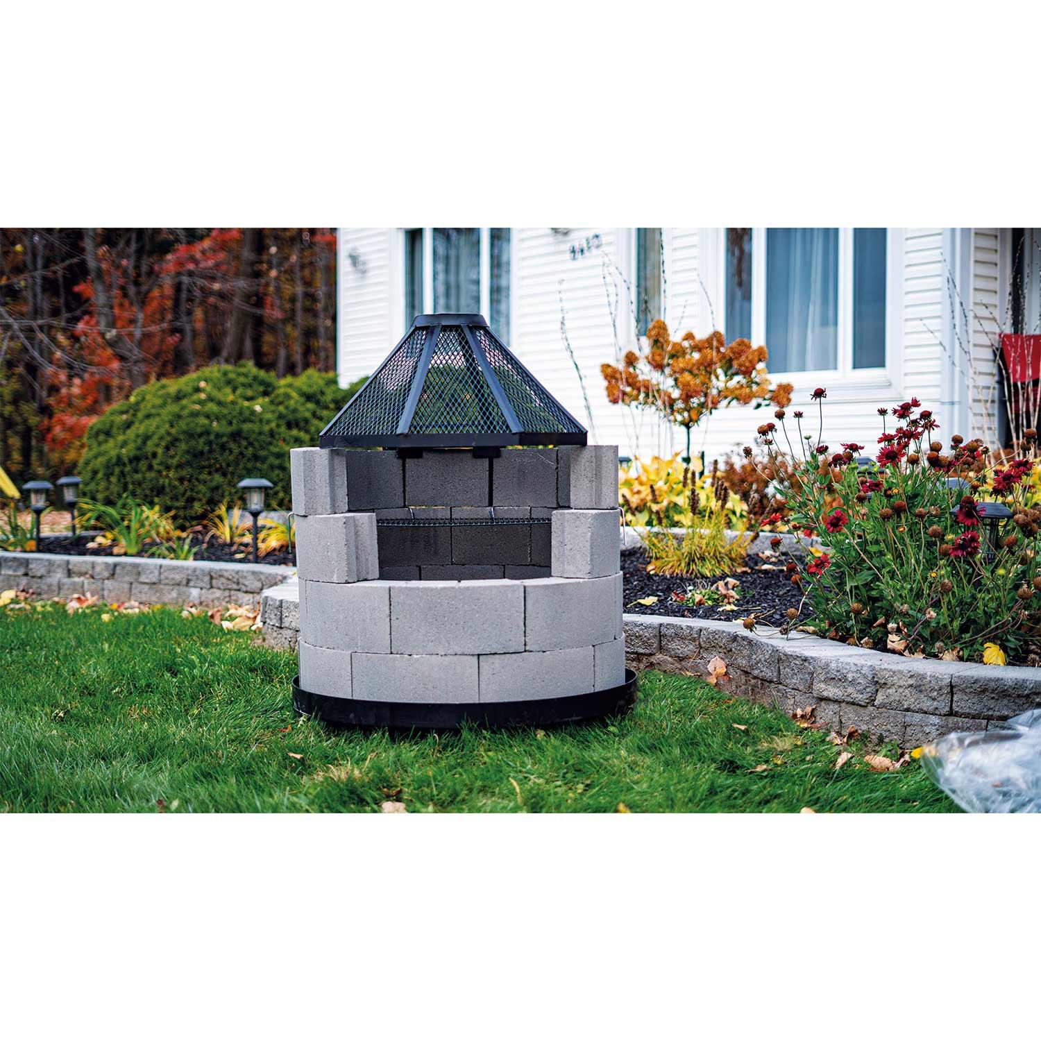 Fireguard For Round Firepit-Black Steel