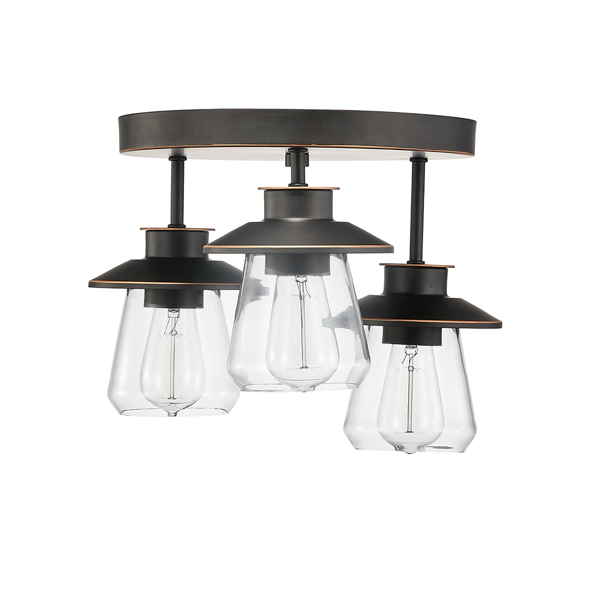 Nate 3 Light Semi Flush Mount