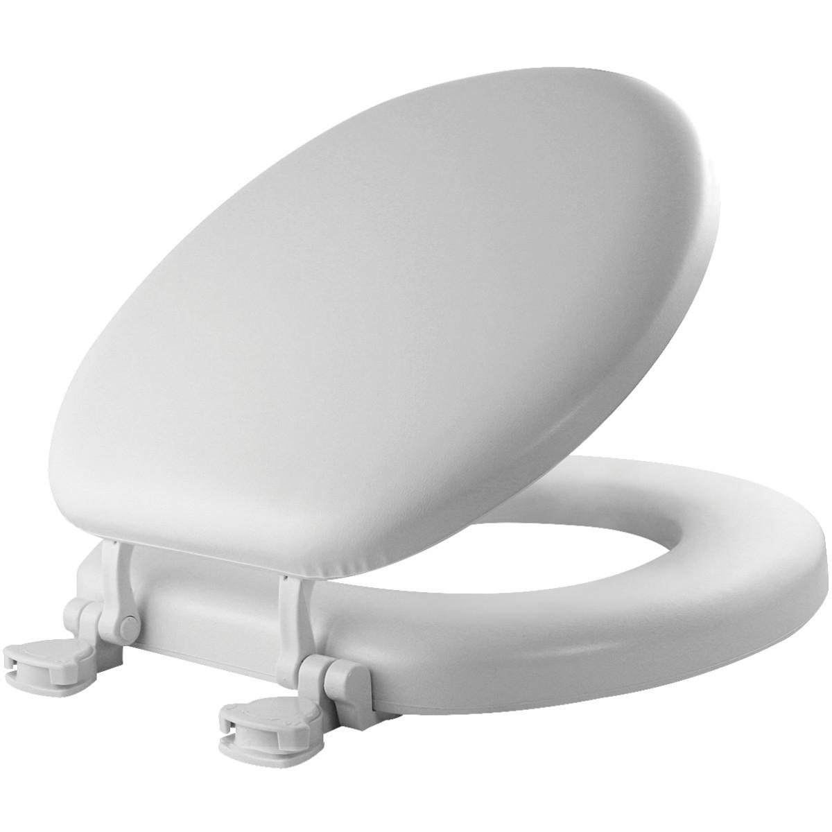 Round Vinyl White Cushioned Toilet Seat