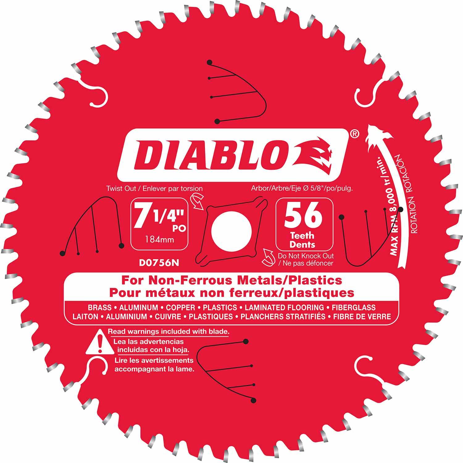 Diablo 7-1/4" x 56 Non ferreux