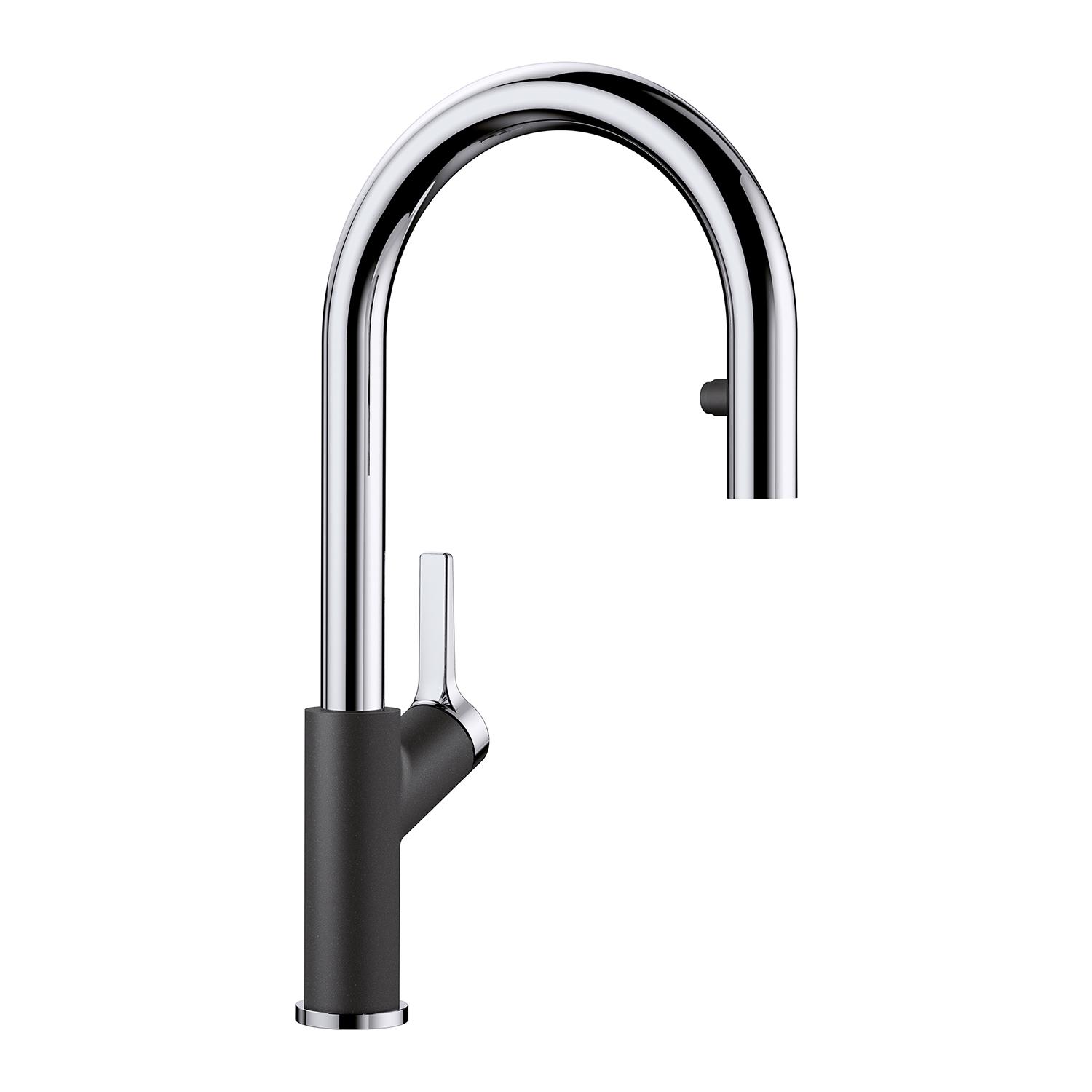 Urbena Pull Down Faucet 1.5 GPM-Chrome Anthracite