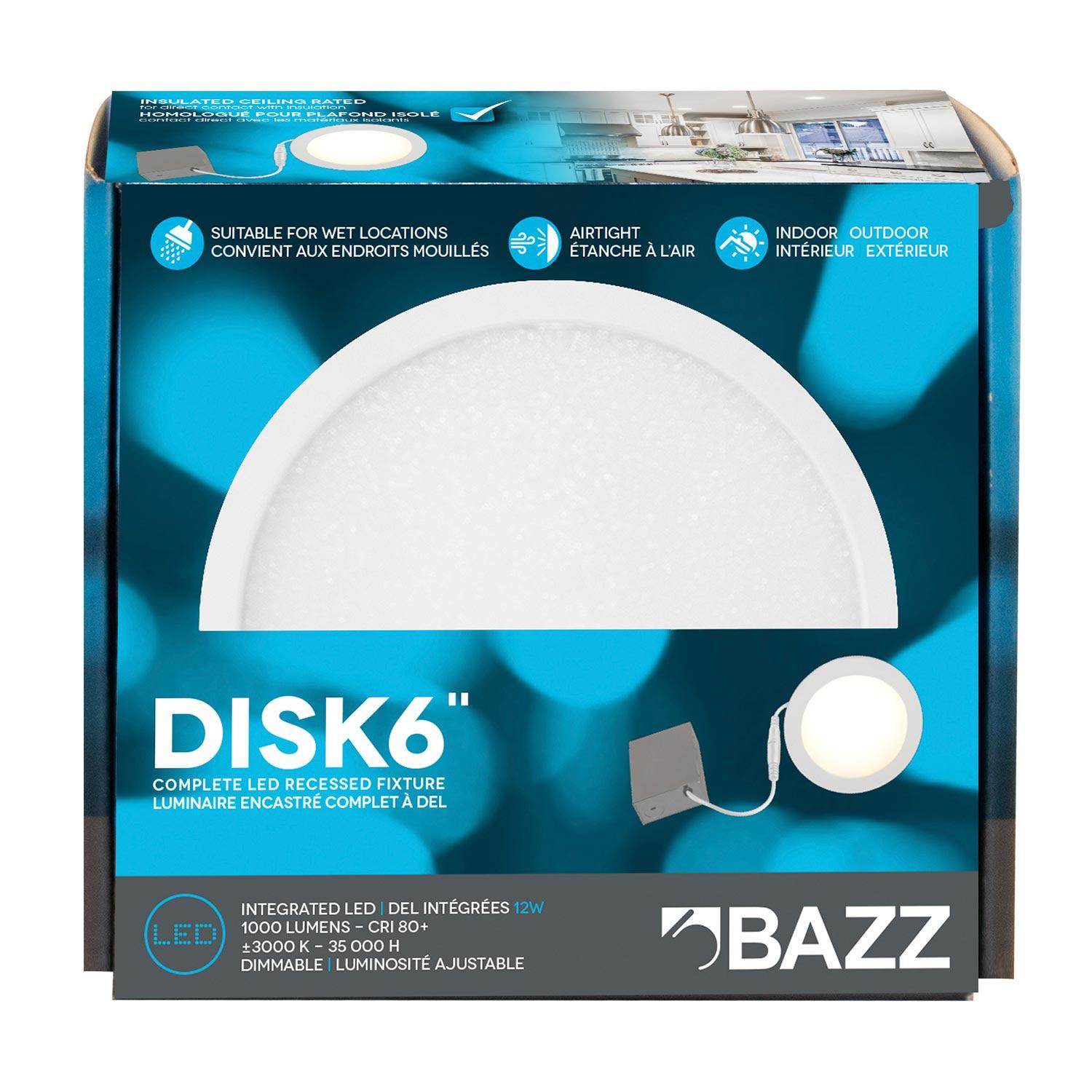 6" Led Round Recessed Downlight Matte White 3000K