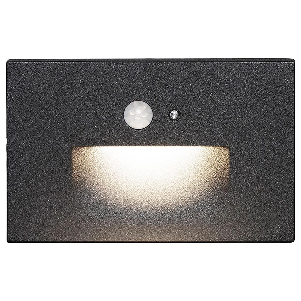 LED Indoor/Outdoor Black Dusk To Dawn Recessed Stair Light