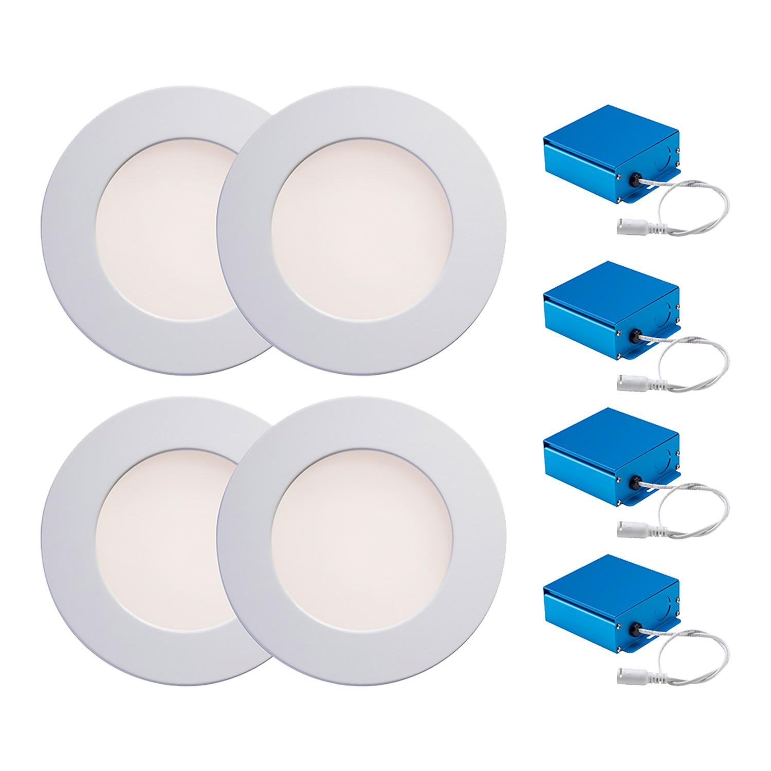 4" ThinLED RECSD RND Fixtures White CCT Switch-4/Pack