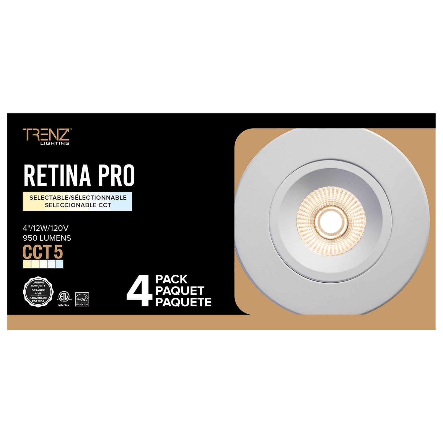 4" Thinled Recsd Gimbal Fixture White Cct Switch - 4/Pack