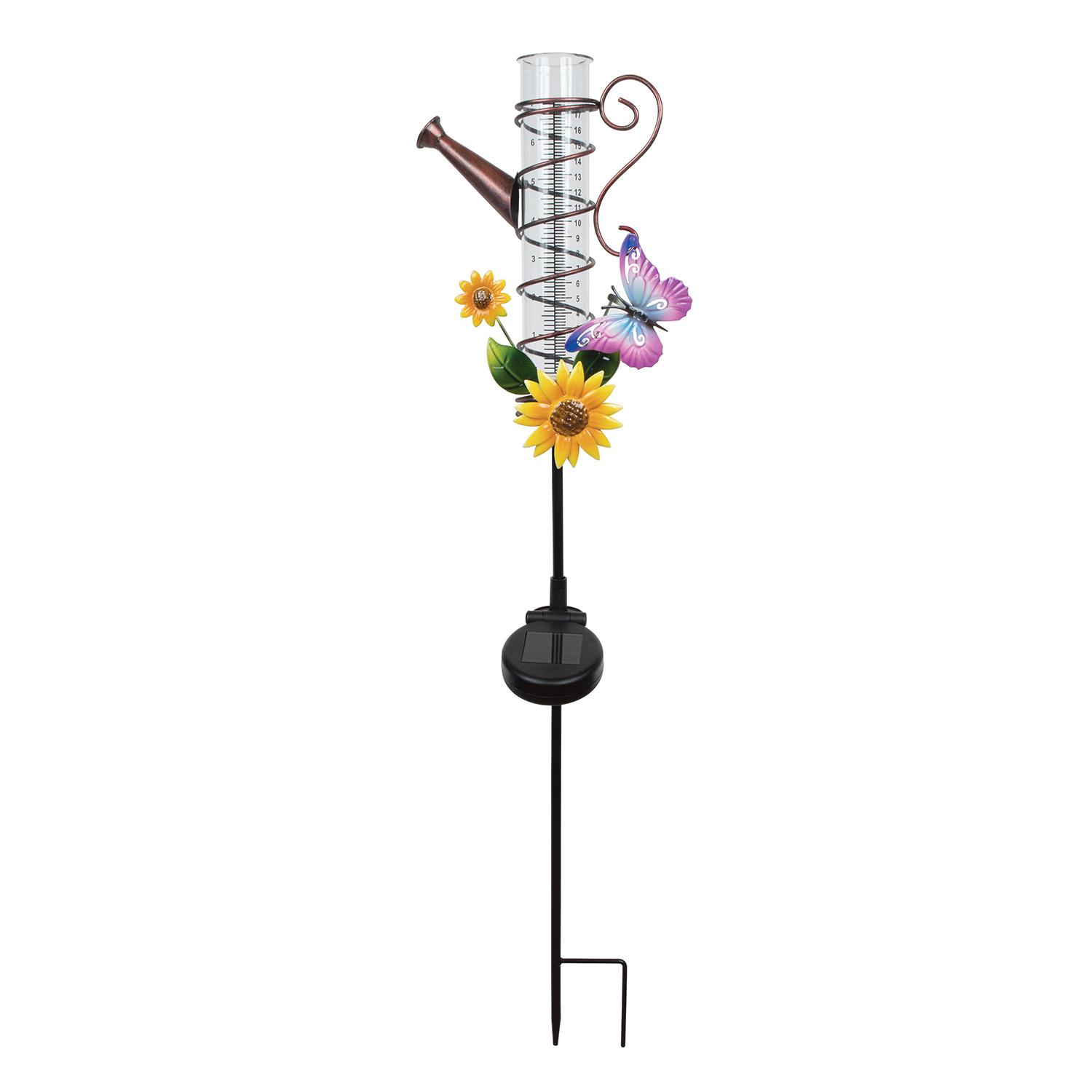 Solar Watering Can Rain Gauge