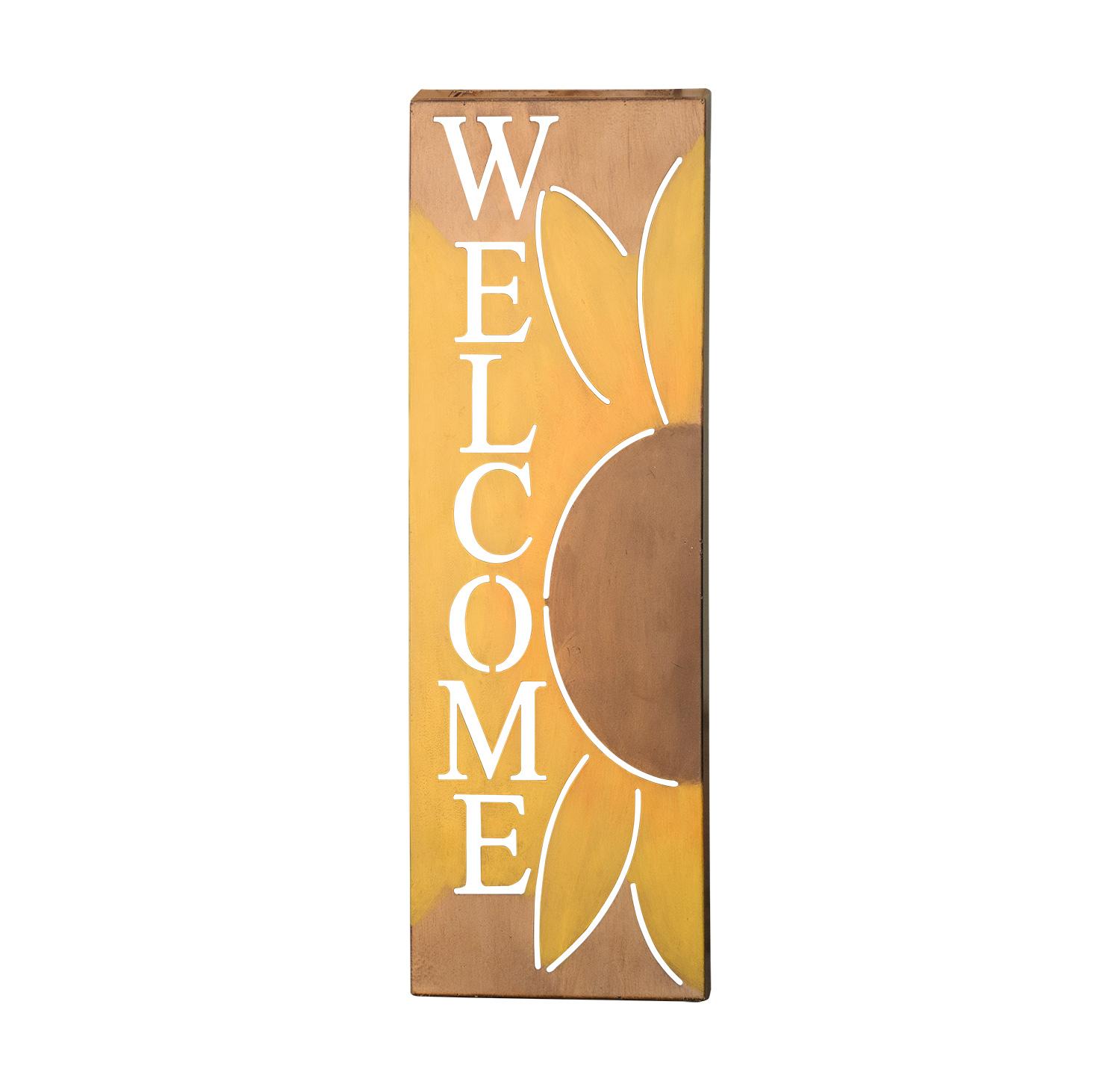 Solar 24" Welcome Sign Sunflower