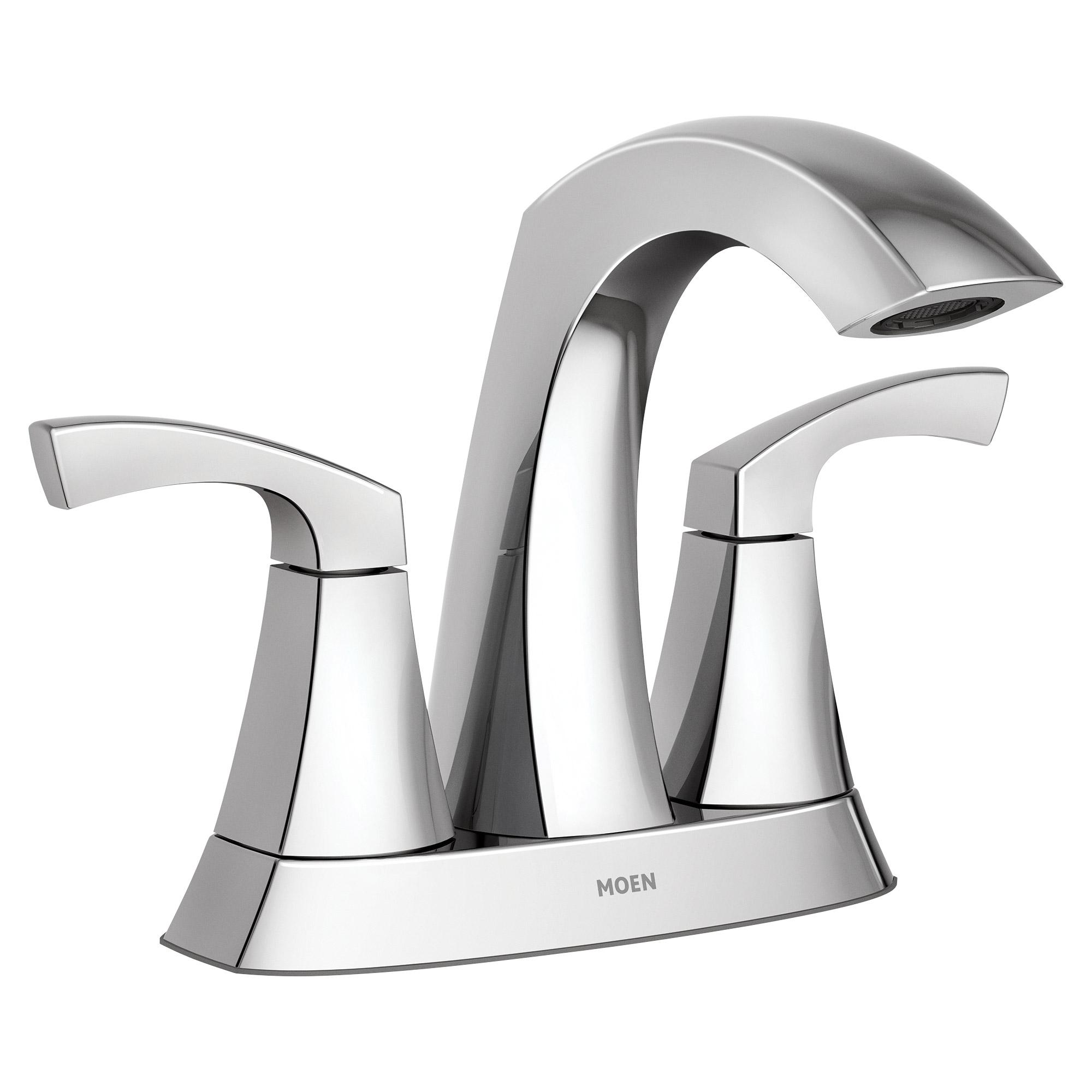 Lindor Chrome Two-Handle High Arc Bathroom Faucet