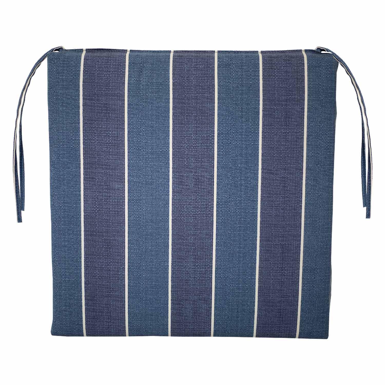 Square Chair Cushion-Blue Stripes