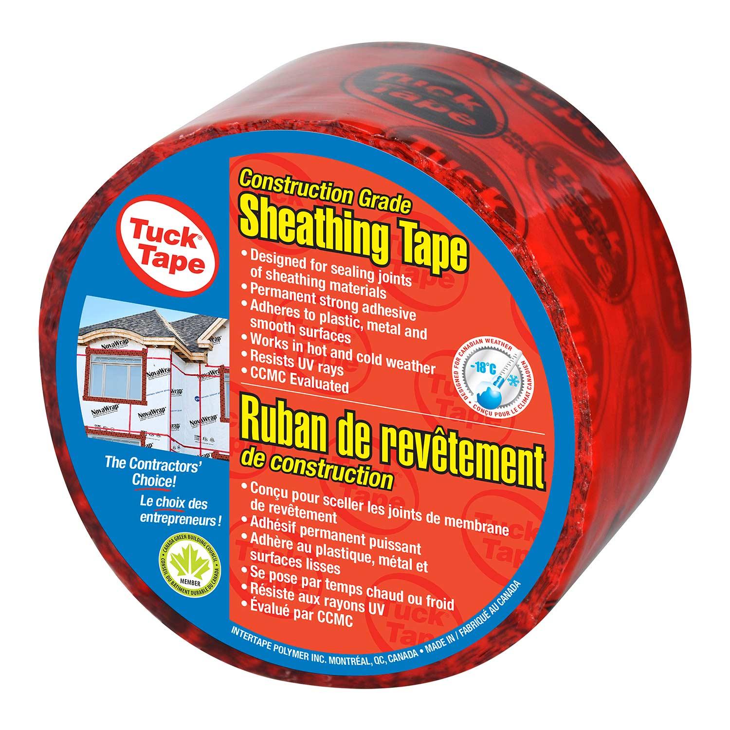 Tuck Tape Contractor Grade Sheathing Tape, Red 60mm x 55m