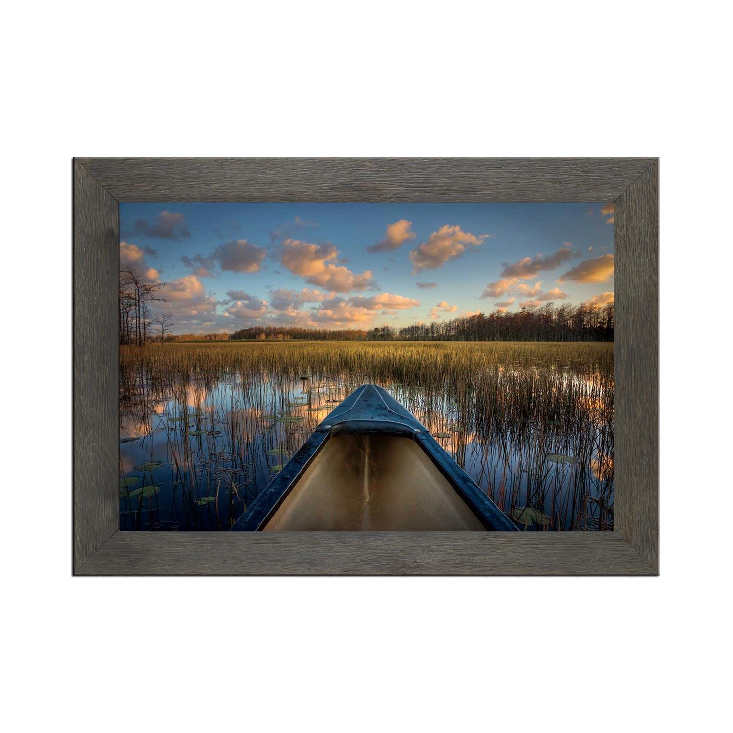 29” x 37” Wood Framed Linen Gray Wash Assorted Prints