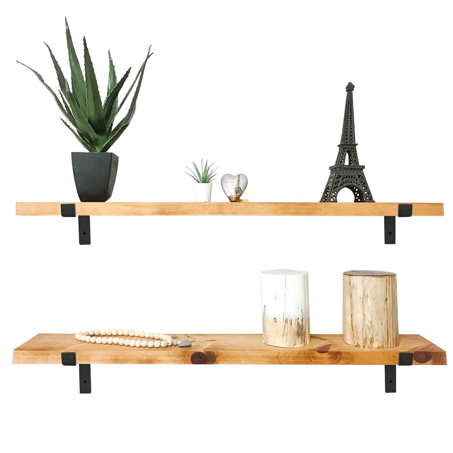 6' Square Live Edge Shelf White Pine