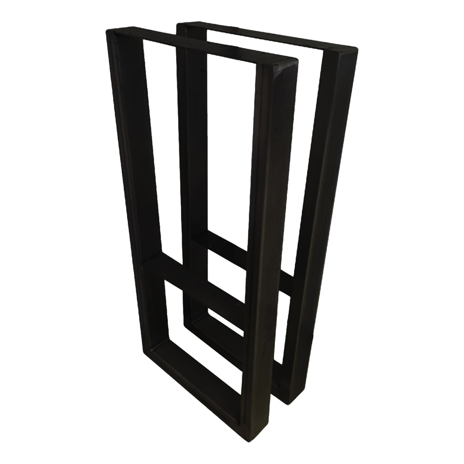 38" High Black Steel V Furniture Leg Pair