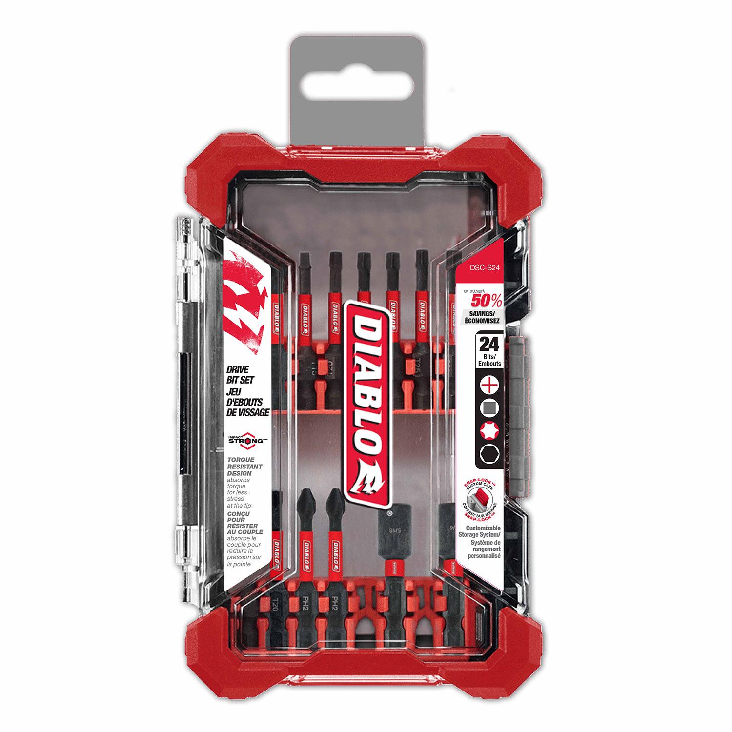 24 Piece Screwdriving Impact Driver Drill Bit Set