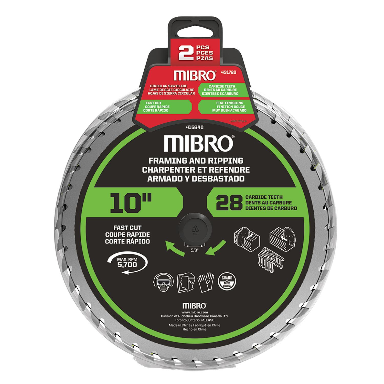 10" 28T/60T Circular Saw Blade Set- 2/Pack