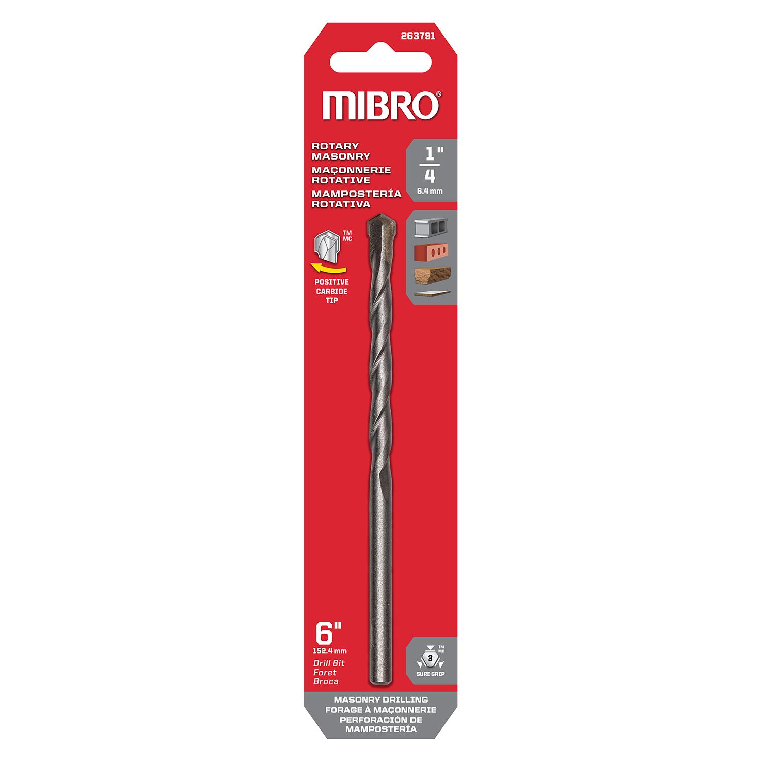 1/4" Carbide Rotary Masonry Drill Bit