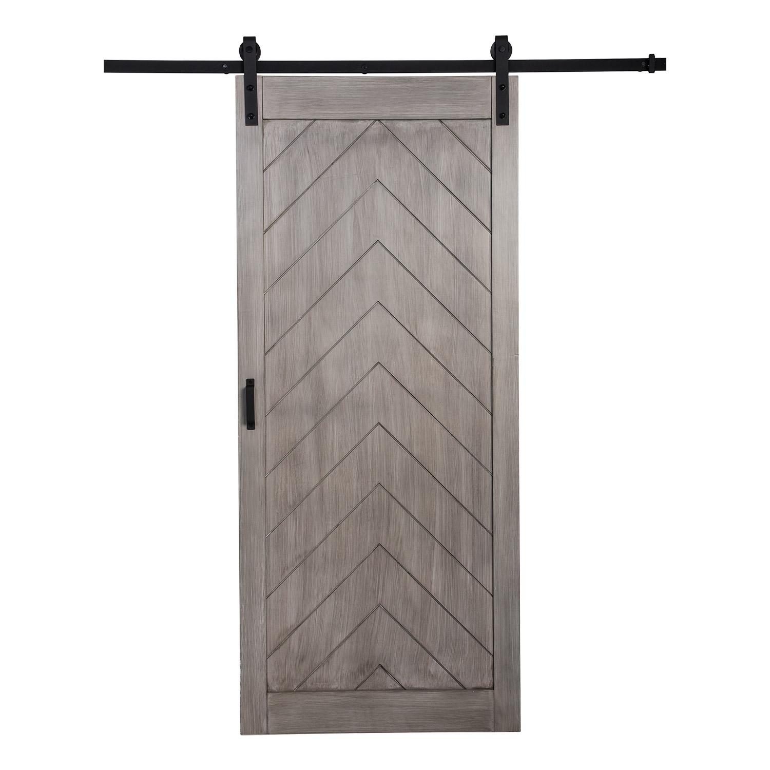 36" x 84" Chevron Plank Style Interior Barn Door Kit