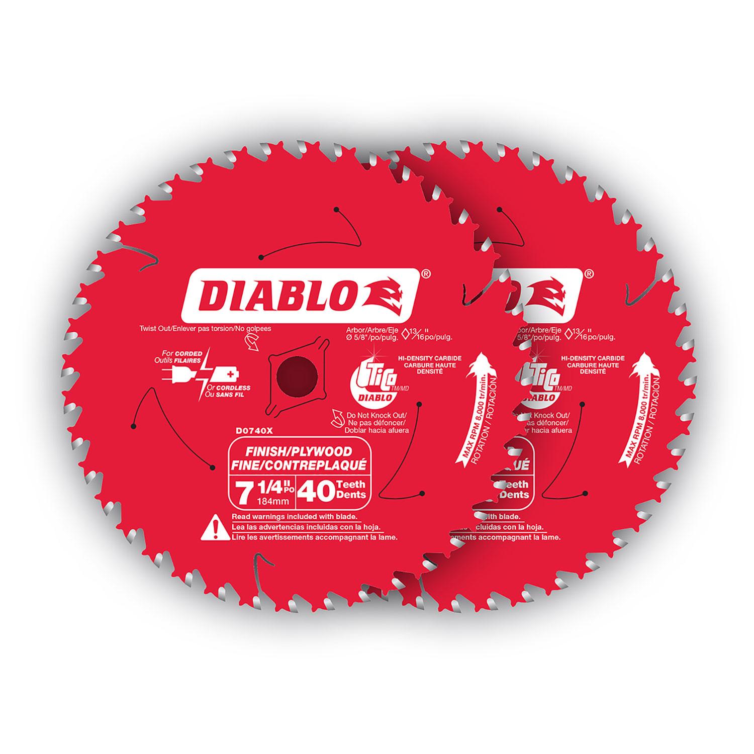 7 1/4" x 40 Tooth Carbide Tipped Finish Circular Saw Blade