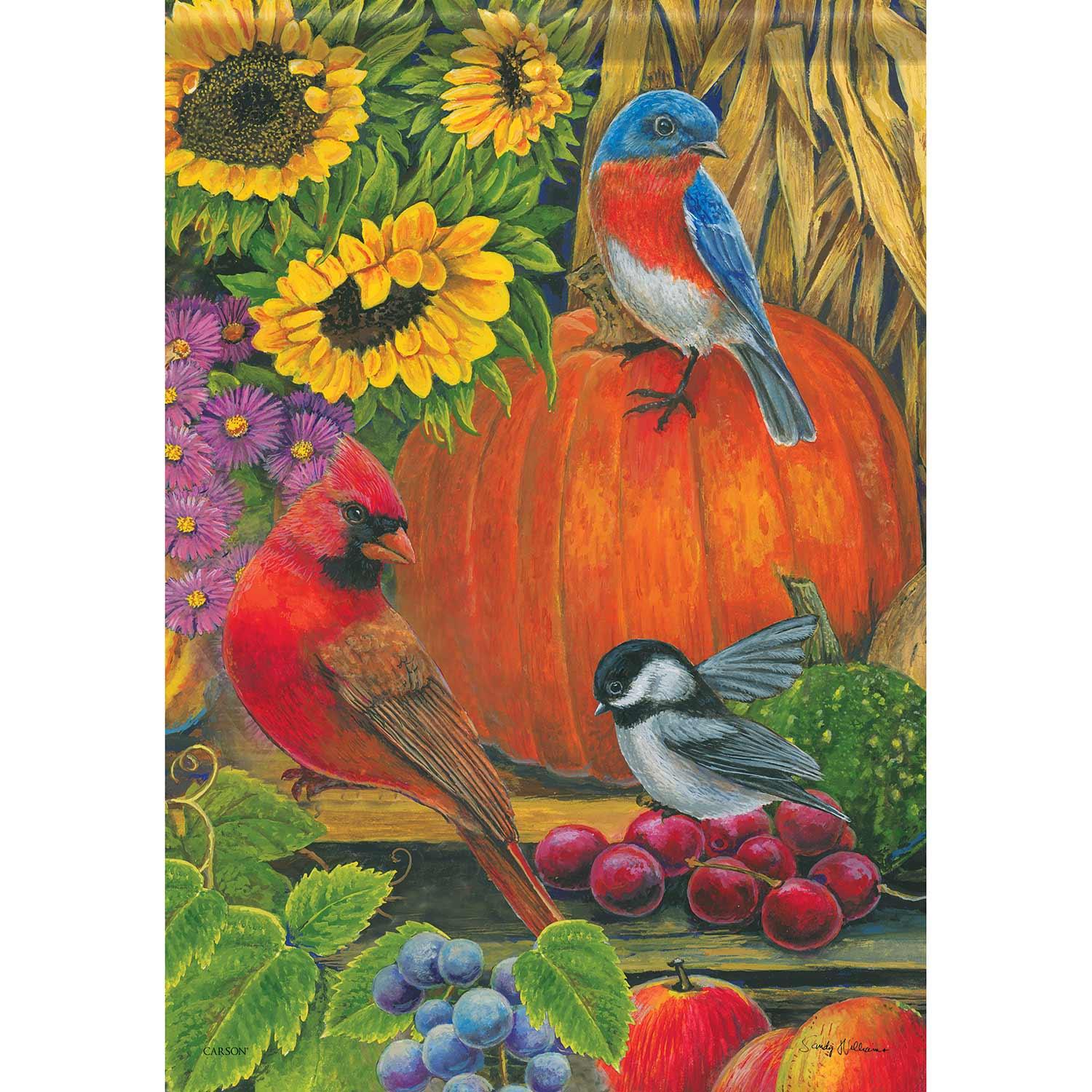 Fall Garden Flag Harvest Birds