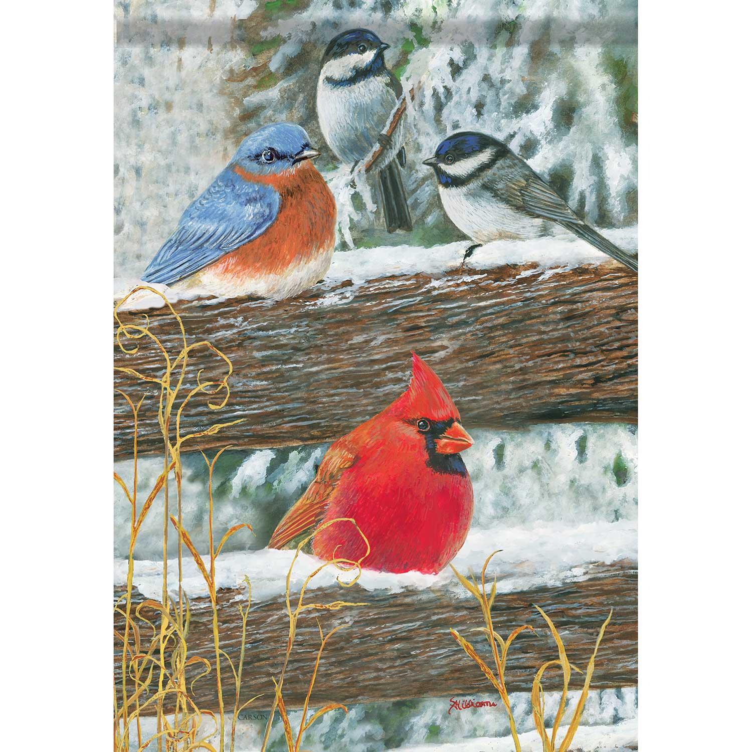 Winter Garden Flag Snow Birds